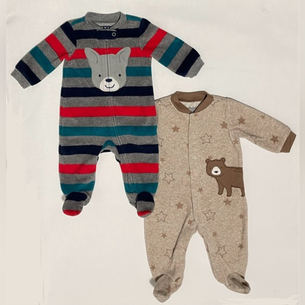 Set of 2 Child of‎ Mine Carter's Fleece Jumpers 0-3 months Bear and Dog